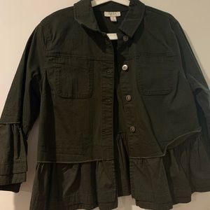 Super Cute Dark Army Green Cropped Jacket